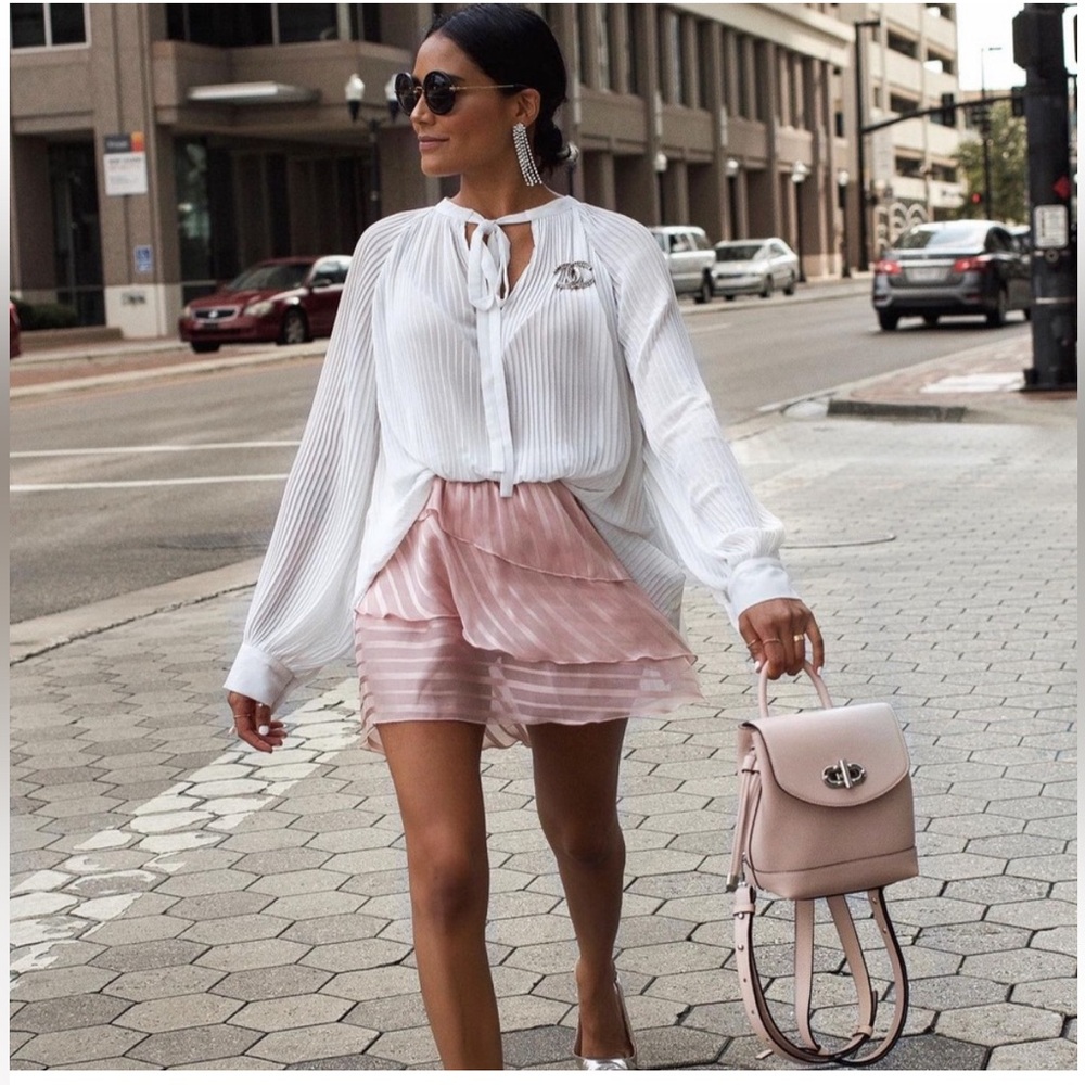 Pink chiffon skirt size small